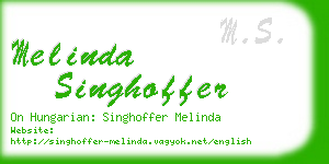 melinda singhoffer business card